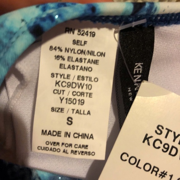 Kenneth Cole Blue Iridescent Watercolor Onepiece - Picture 6 of 6